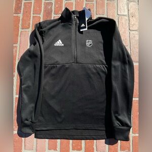 Adidas NHL Logo Embroidered AeroReady 1/4 Zip Pullover Team Issued Jacket SZ SM